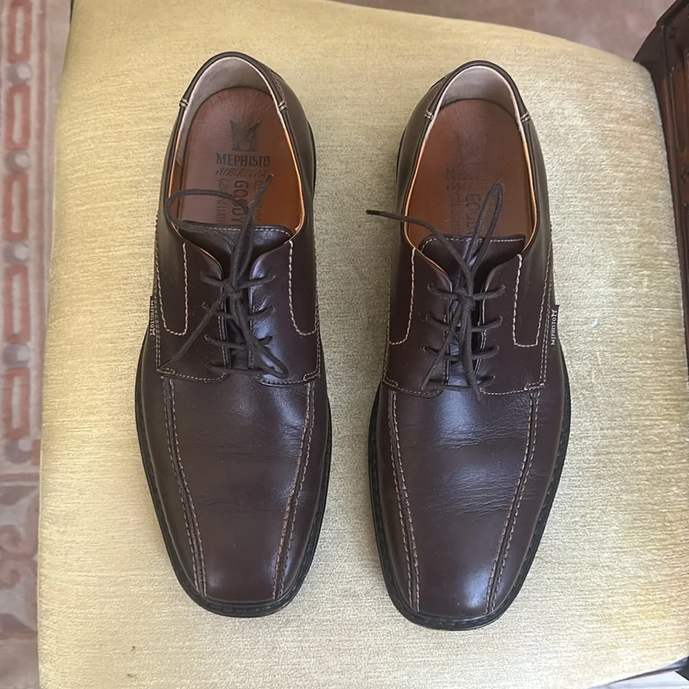 Mephisto Goodyear Welt Shoes Men's Size 10 Brown Casual Derby Oxford